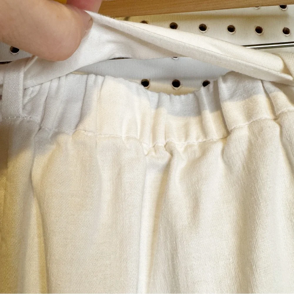 Banana‎ Republic | Rowan Wide-Leg Tie-Waist Linen Blend Crop Pant in White